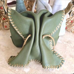 Carlos Falchi Green Leather Butterfly Bag
